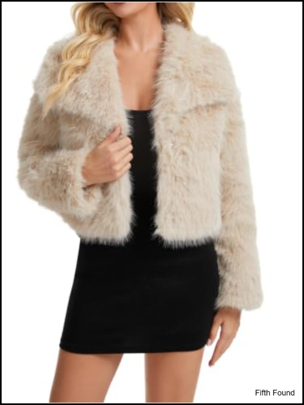 Lapel Faux Fur Coat Fluffy Warm Short Outerwear with Pockets